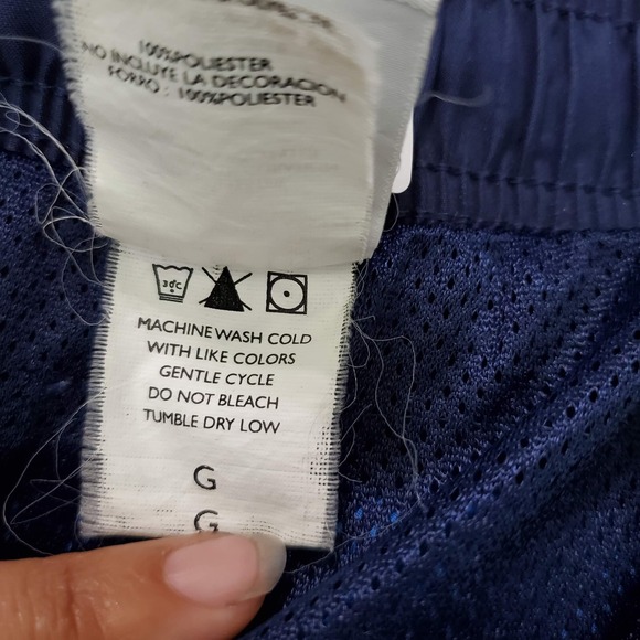 Nike Men Swimwear Large‎ Blue Swim Trunks Logo Spellout Summer - Picture 13 of 13